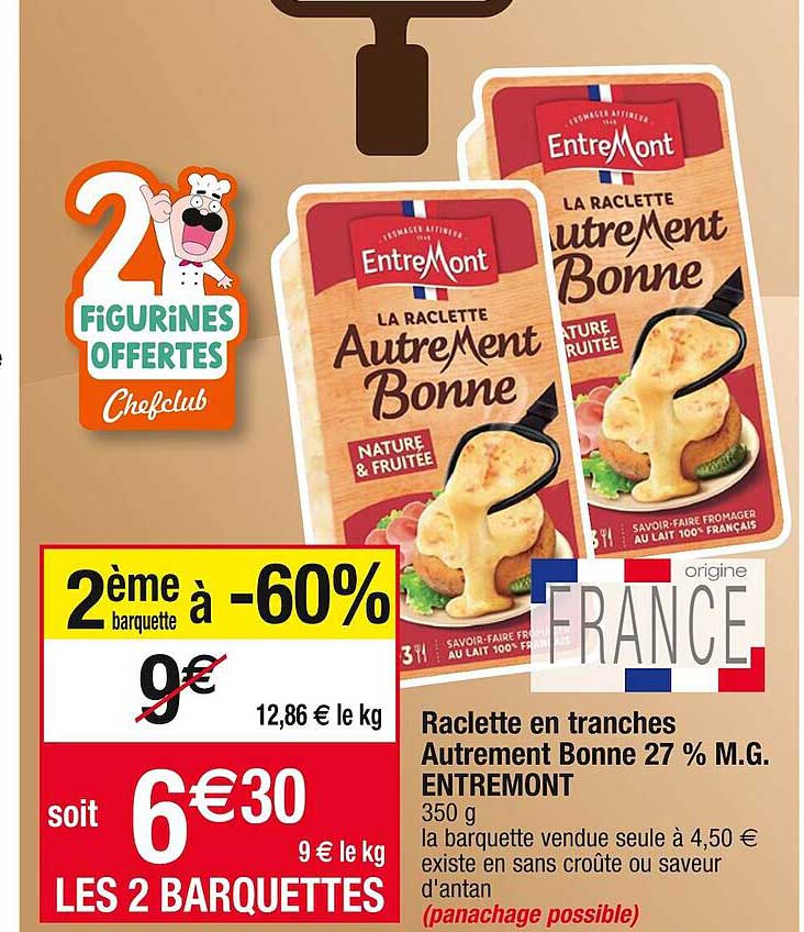 raclette en tranches autrement bonne 27% mg entremont