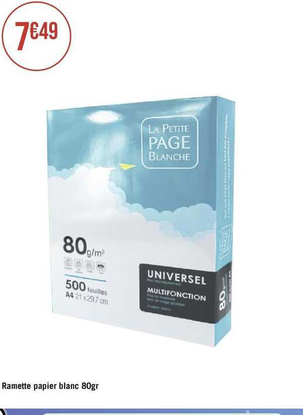 ramette papier blanc 80gr