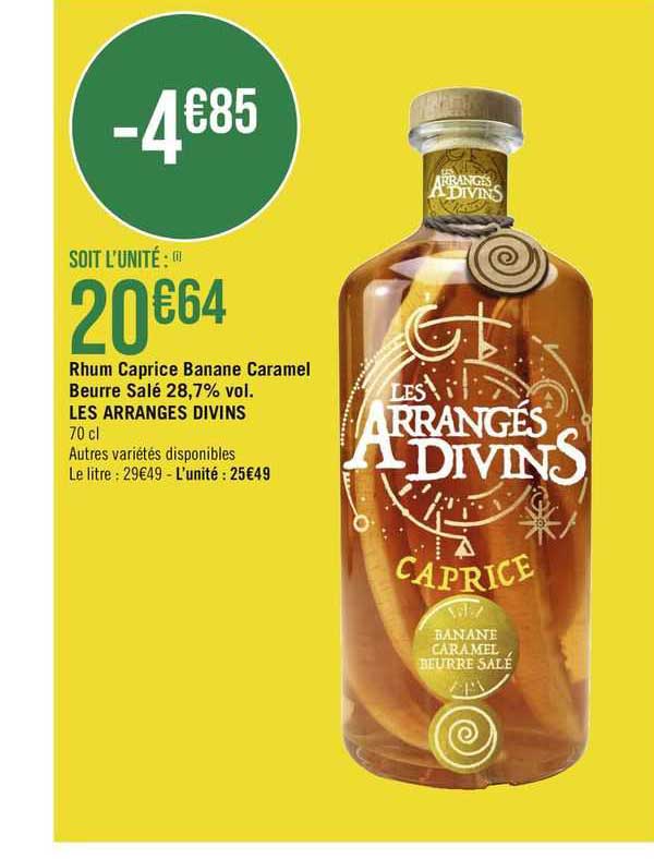 rhum caprice banane caramel beurre salé les arranges divins