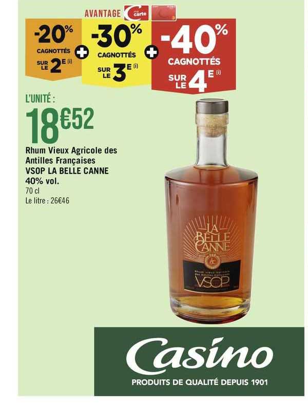 rhum vieux agricole des antilles françaises vsop la belle canne