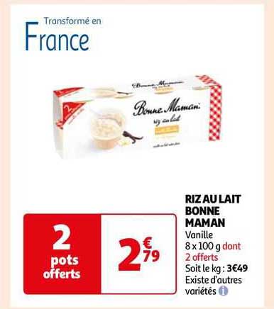 riz au lait bonne maman