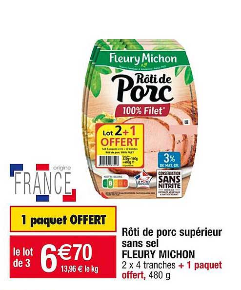 rôti de porc supérieur sans sel fleury michon