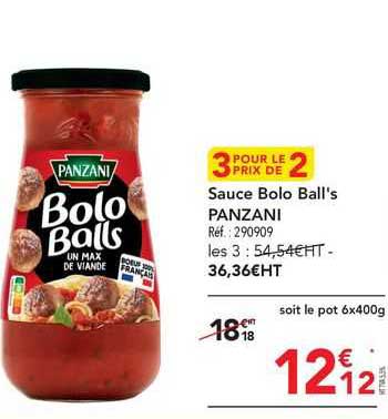 sauce bolo ball's panzani