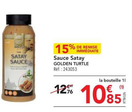 sauce satay golden turtle 15% de remise immédiate