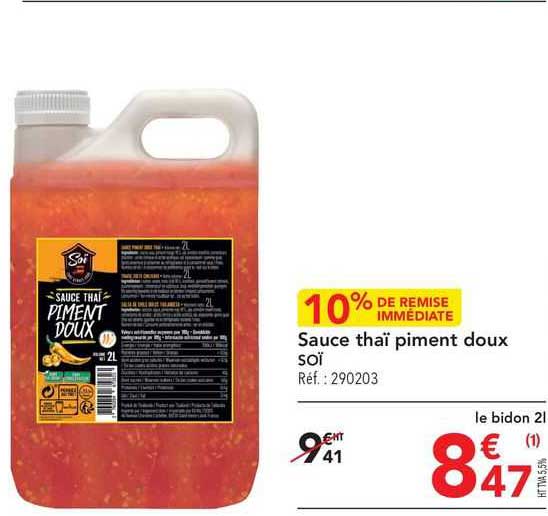 Sauce Thaï Piment Doux Soï 10% De Remise Immédiate