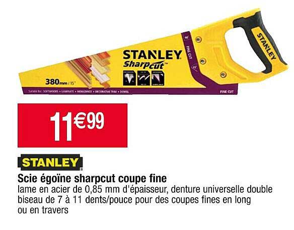 scie égoïne sharpcut coupe fine stanley