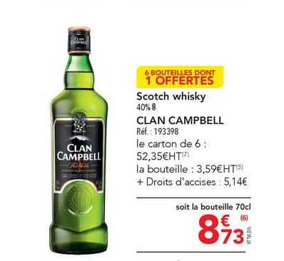 scotch whisky 40% 8 clan campbell