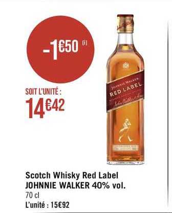 scotch whisky red label johnnie walker 40% vol