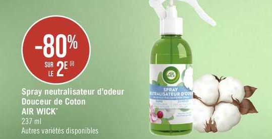 spray neutralisateur d'odeur douceur de coton air wick