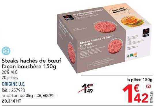 steaks hachés de bœuf façon bouchère 150g