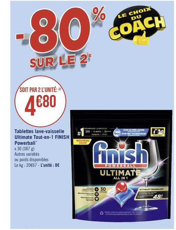 tablettes lave-vaisselle ultimate tout-en-1 finish powerball