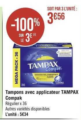 tampons avec applicateur tampax compak