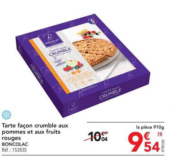 tarte façon crumble aux pommes et aux fruits rouges boncolac