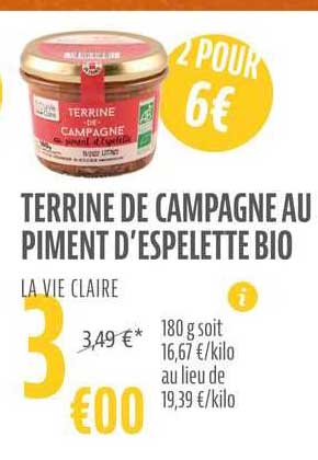 terrine de campagne au piment d'espelette bio