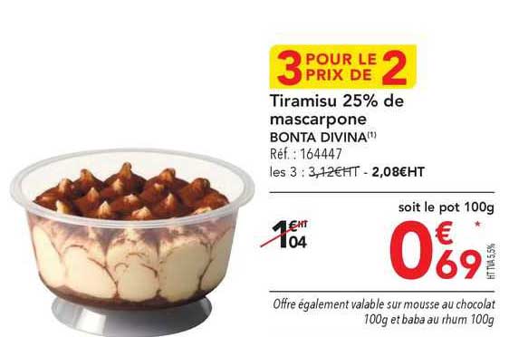 tiramisu 25% de mascarpone bonta divina