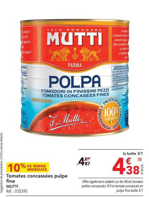 tomates concassées pulpe fine mutti