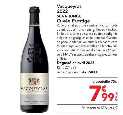 Vacqueyras 2022 Sca Rhonéa Cuvée Prestige