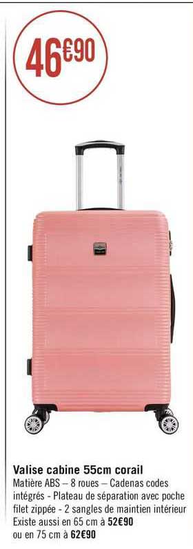 valise cabine 55cm corail