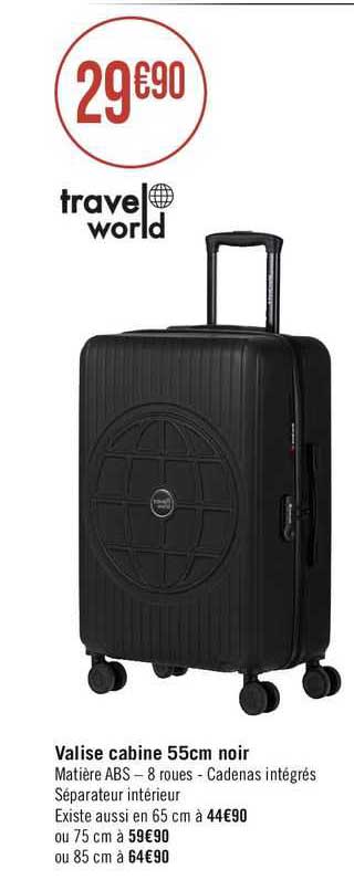 valise cabine 55cm noir