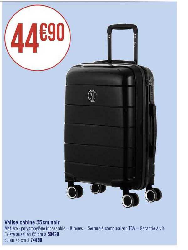 valise cabine 55cm noir