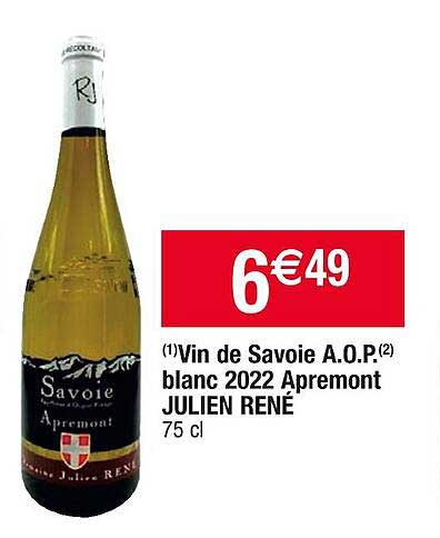 vin de savoie aop blanc 2022 apremont julien rené