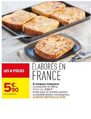 6 croques monsieur