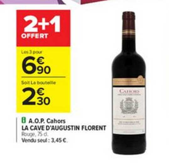 a.o.p. cahors la cave d'augustin florent 2+1 offert