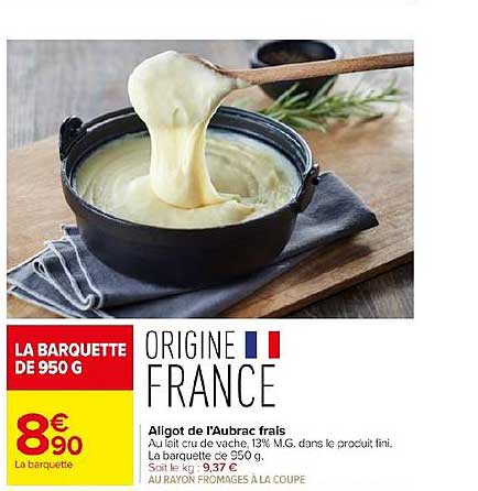 aligot de l'aubrac frais