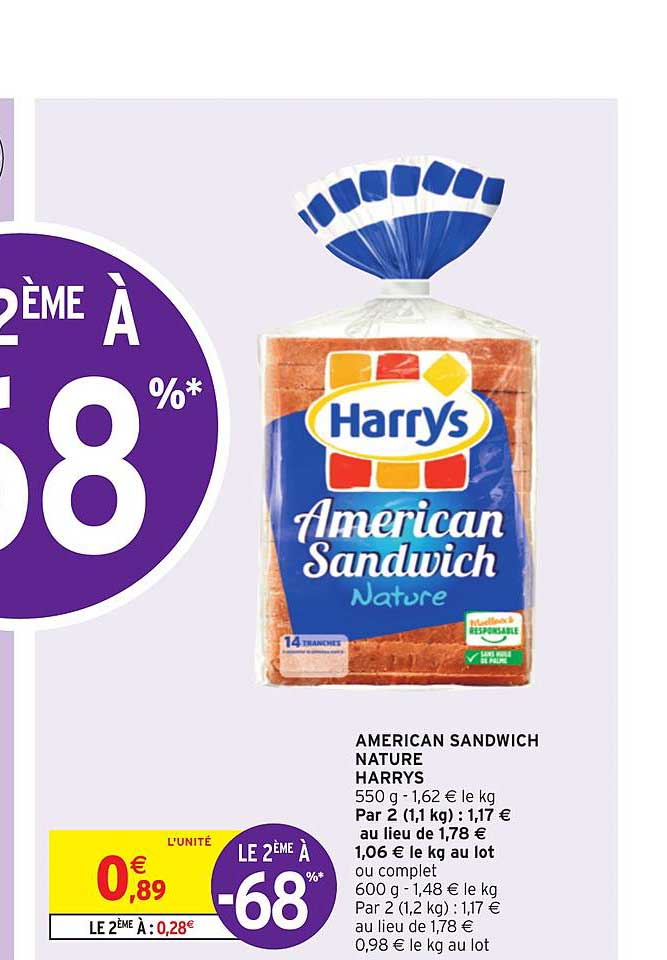 american sandwich nature harrys le 2ème à -68%