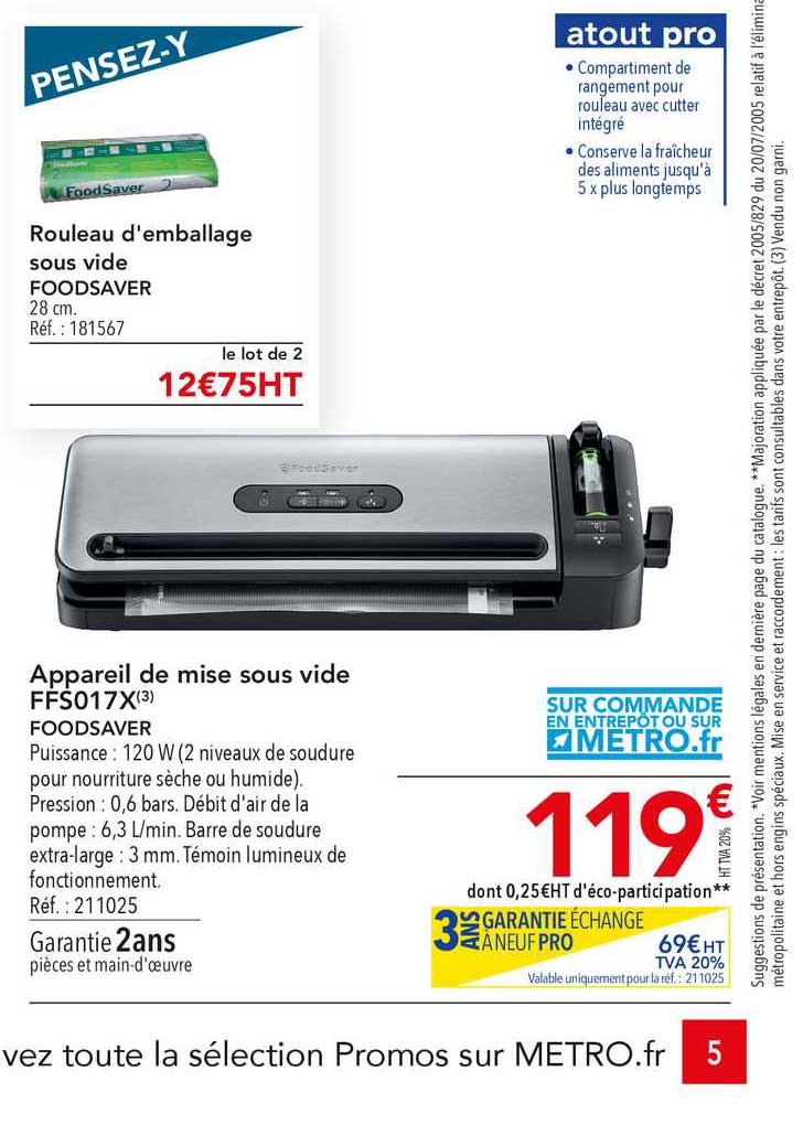 appareil de mise sous vide ffs017x foodsaver