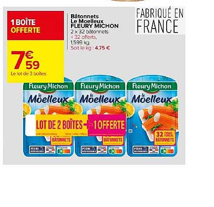 bâtonnets le moelleux fleury michon