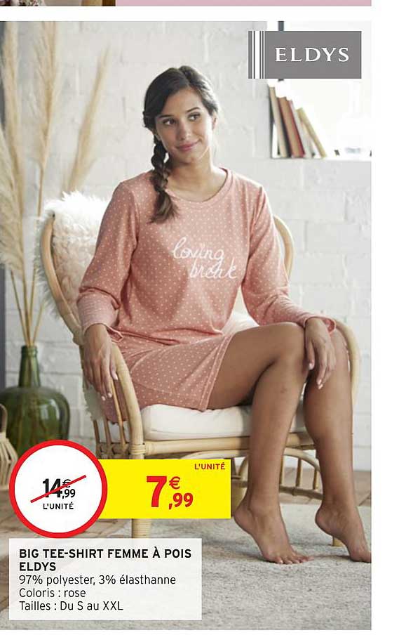 big tee shirt femme à pois eldys