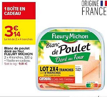 blanc de poulet doré au four fleury michon