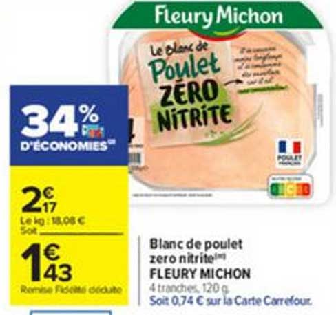 Blanc De Poulet Zero Nitrite Fleury Michon