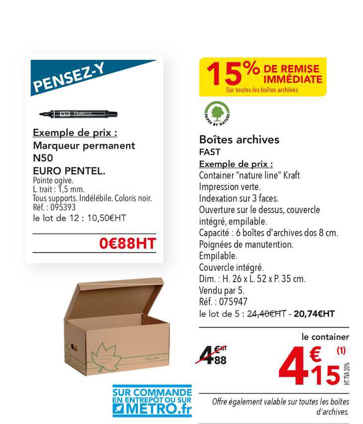 boîtes archives fast 15% de remise immédiate