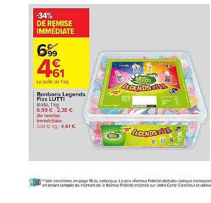 bonbons legends fizz lutti -34% de remise immédiate