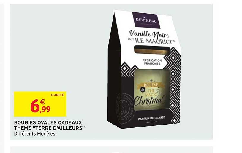 bougies ovales cadeaux thème terre d'ailleurs