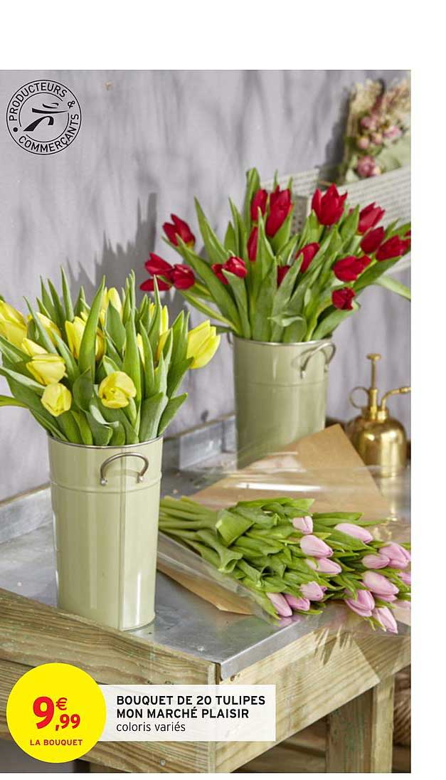 bouquet de 20 tulipes mon marché plaisir