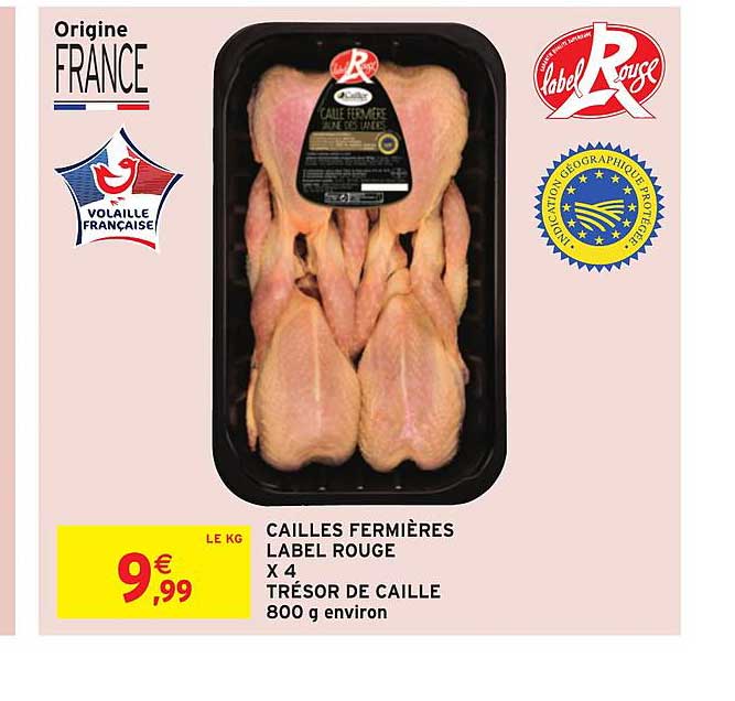 cailles fermières label rouge x4 trésor de caille