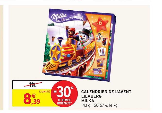 calendrier de l'avent lilaberg milka