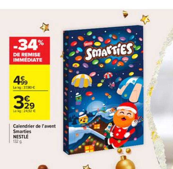 Calendrier De L'avent Smarties Nestlé -34% De Remise Immédiate