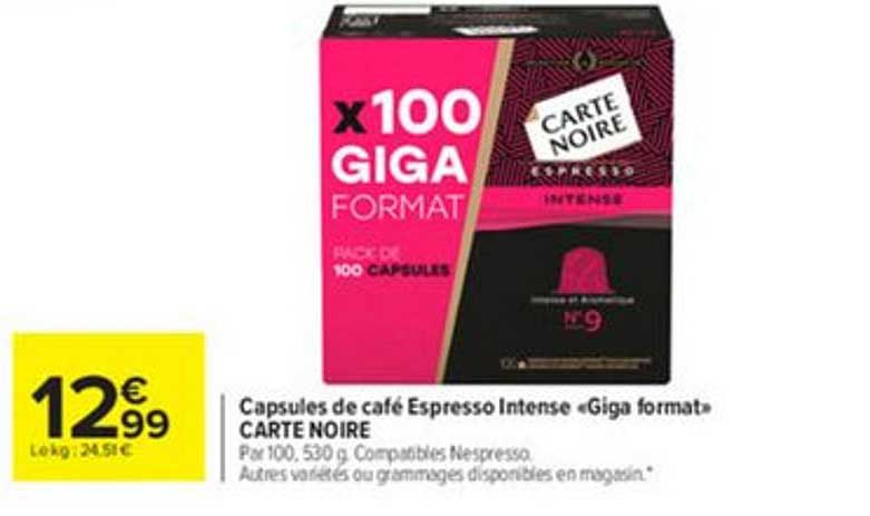 Capsules De Café Espresso Intense Giga Format Carte Noire