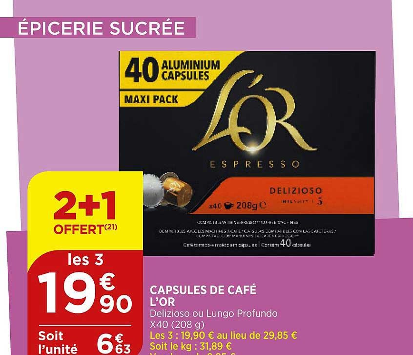 Capsules De Café L'or 2+1 Offert