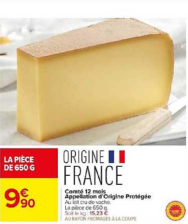 comté 12 mois appellation d'origine protégée