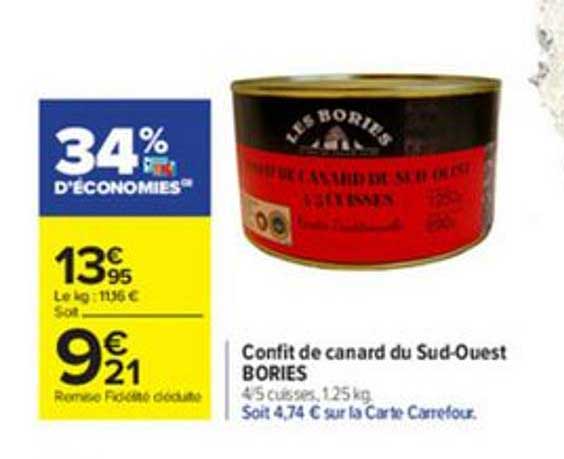 confit de canard du sud ouest bories