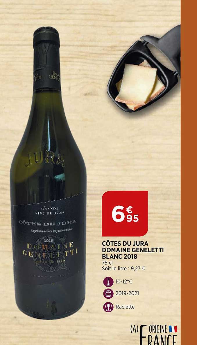 côtes du jura domaine geneletti blanc 2018