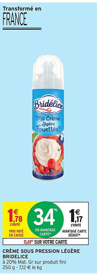 crème sous pression légère bridélice