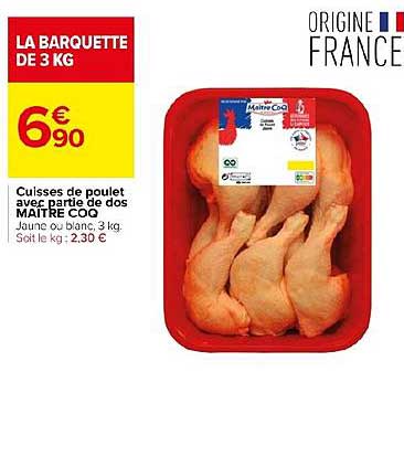 cuisse de poulet avec partie de dos maître coq