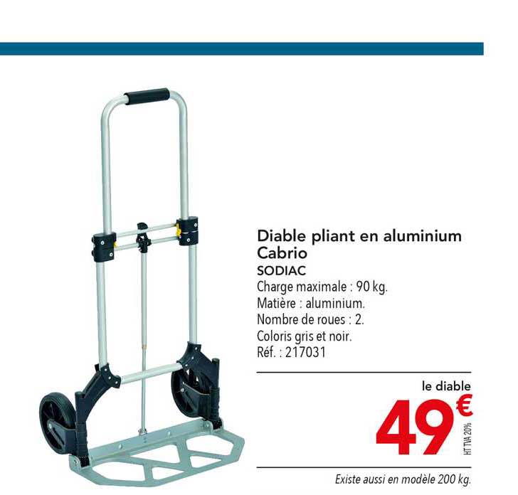 diable pliant en aluminium cabrio sodiac