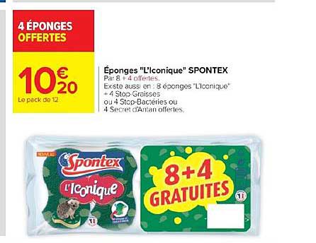 éponges l'iconique spontex 8+4 gratuites